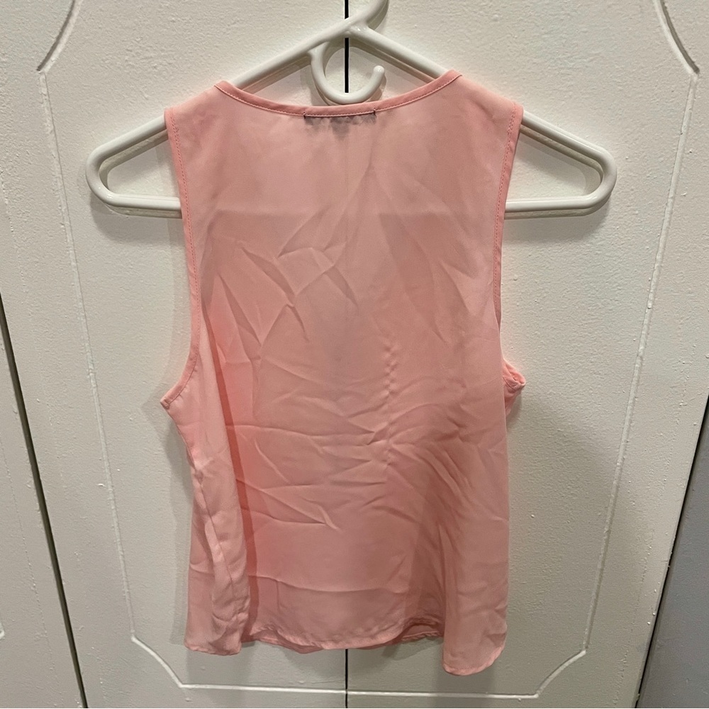 Ambiance Light Pink Zip Up Tank Top - Picture 2 of 9